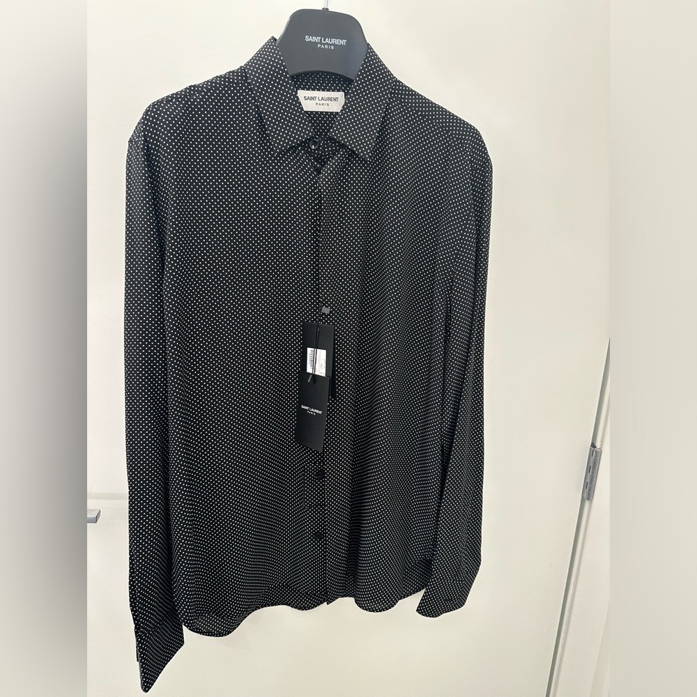 Saint Laurent - Shirt In Dotted Crepe De Chine